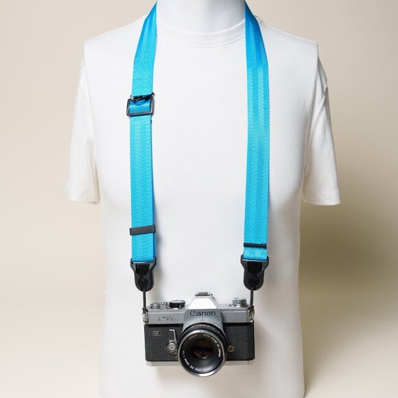 BLUE Adjustable Camera Neck Strap w/ Peak Design Anchors 1.25" wide EXCLUSIVE - Picture 5 of 7